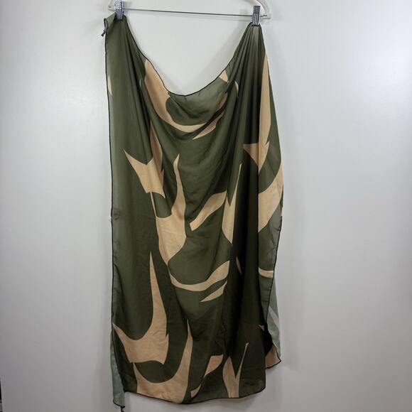 Matte Collection NWOT Swimsuit & Cover Green Camo Assymetric Plunge Neckline - Picture 6 of 12